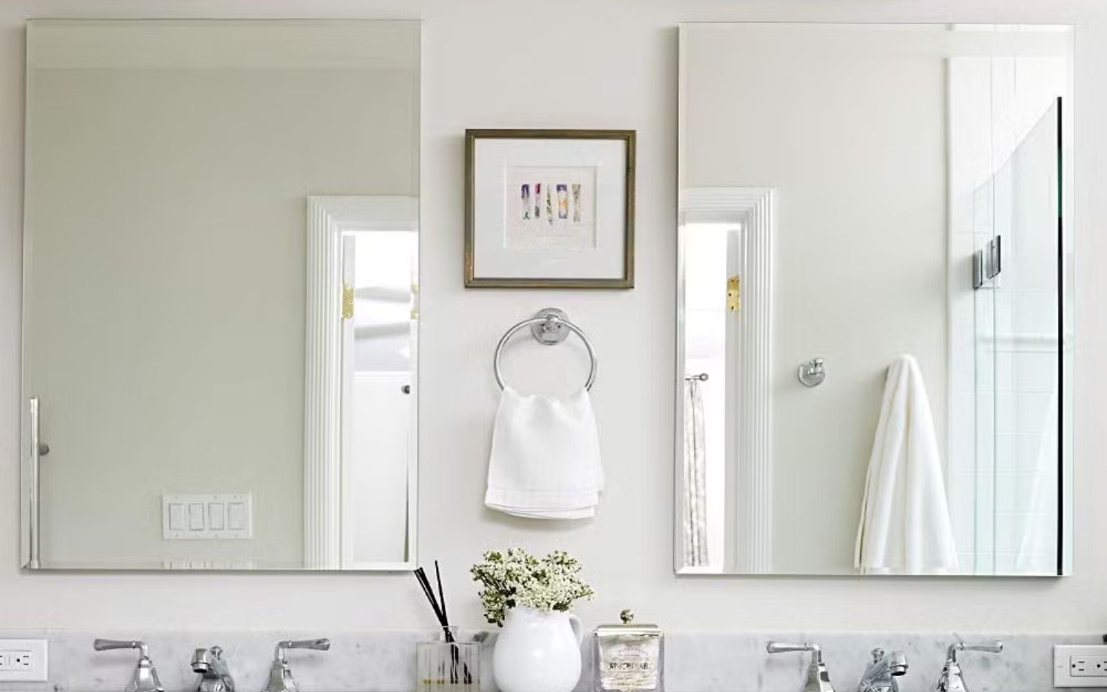 Single & Double Frameless Bathroom Mirrors Remodeling