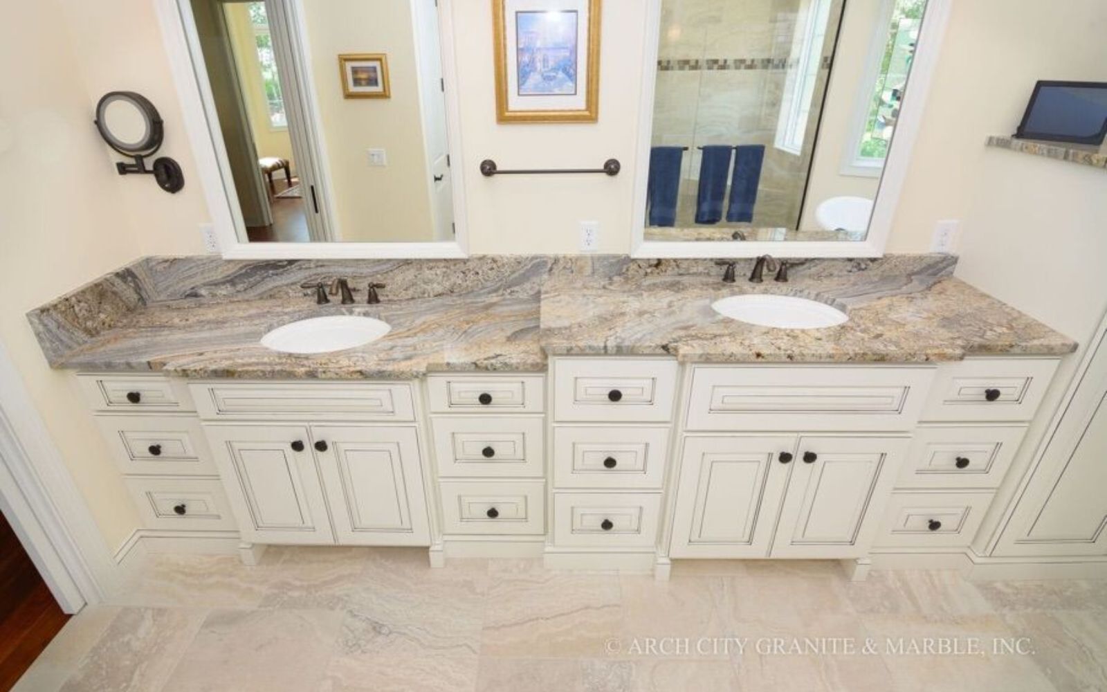 Custom Marble Bathroom Countertop Installation